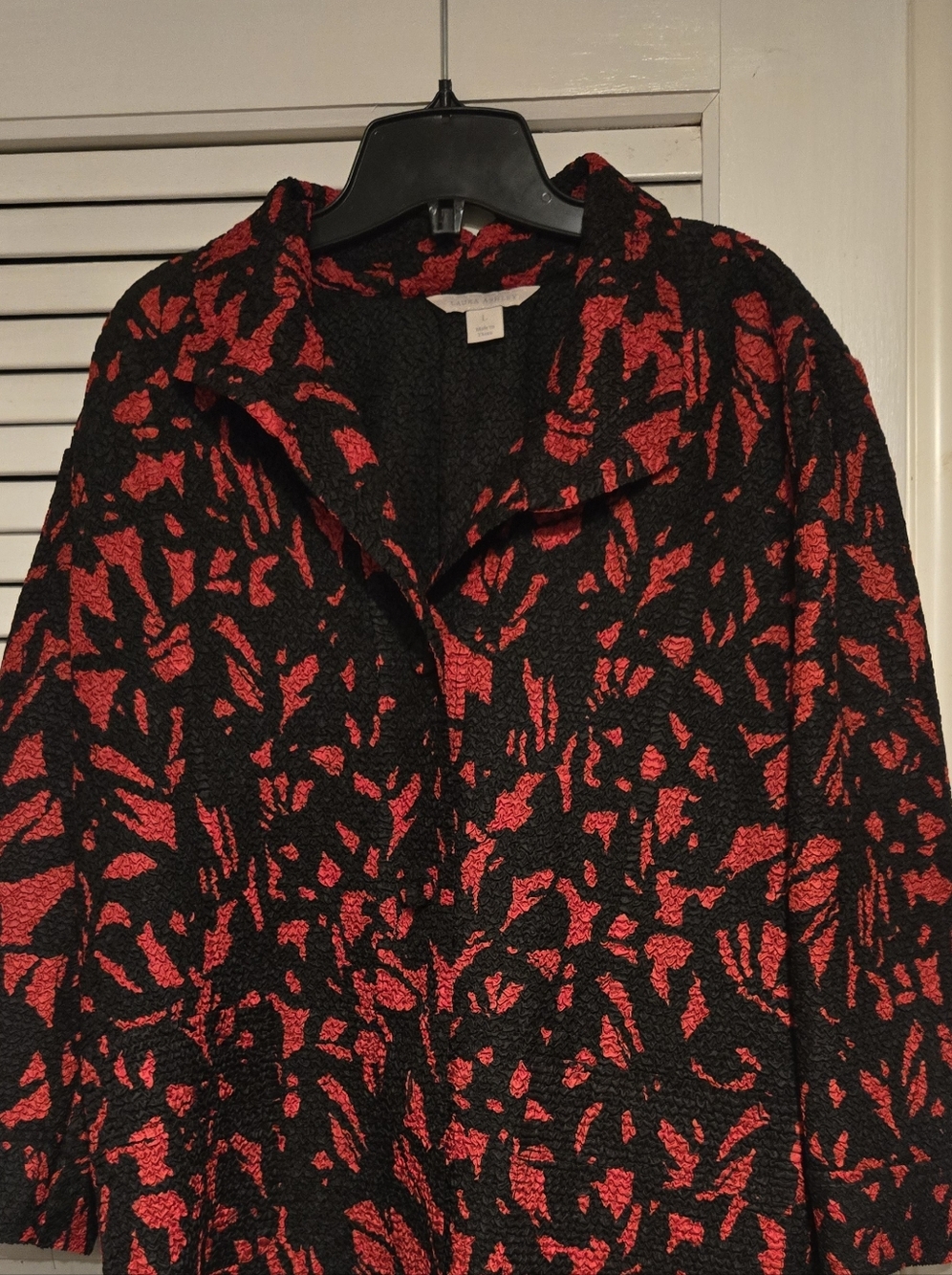 Laura Ashley Black & Red Textured Coat